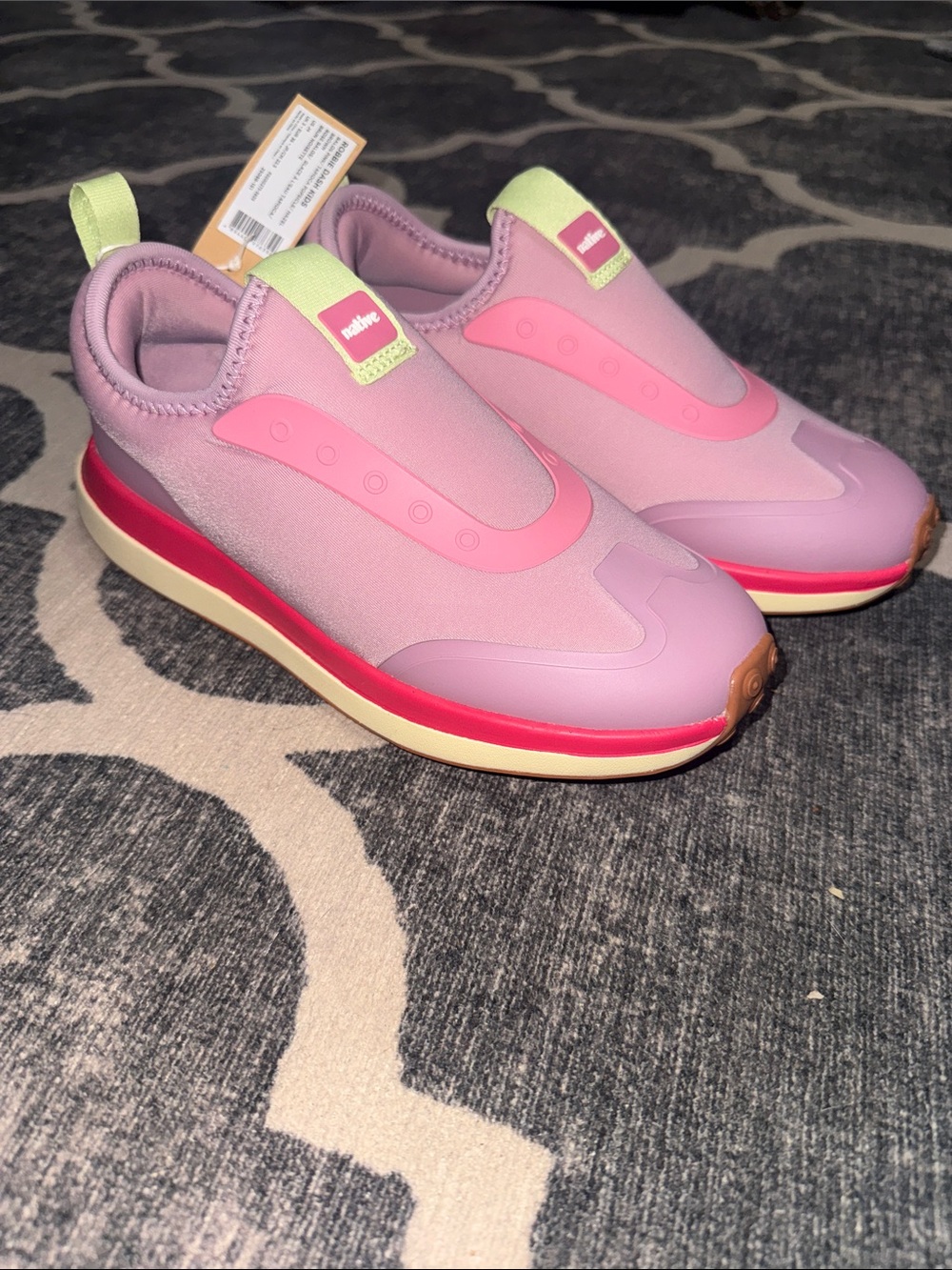 Native Robbie Dash Shoes Balos Pink Tapioca Popsicle Hazel Brown NEW size J4